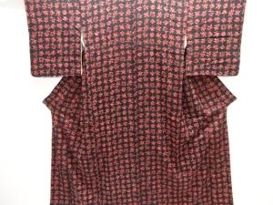 大正ロマン　錦紗草花模様着物